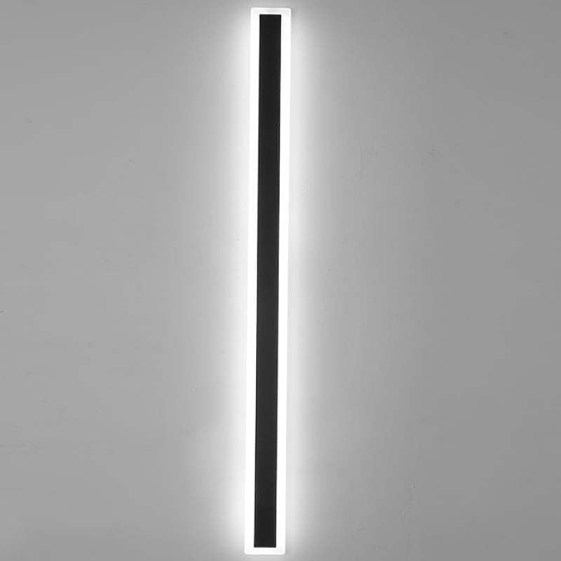 Lineare LED-Außenwandleuchte - schwarzes Acryl, IP65, dimmbar