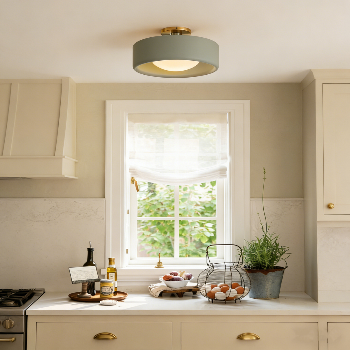Lampă ceramică scandinavă — abajur semisferic din porțelan