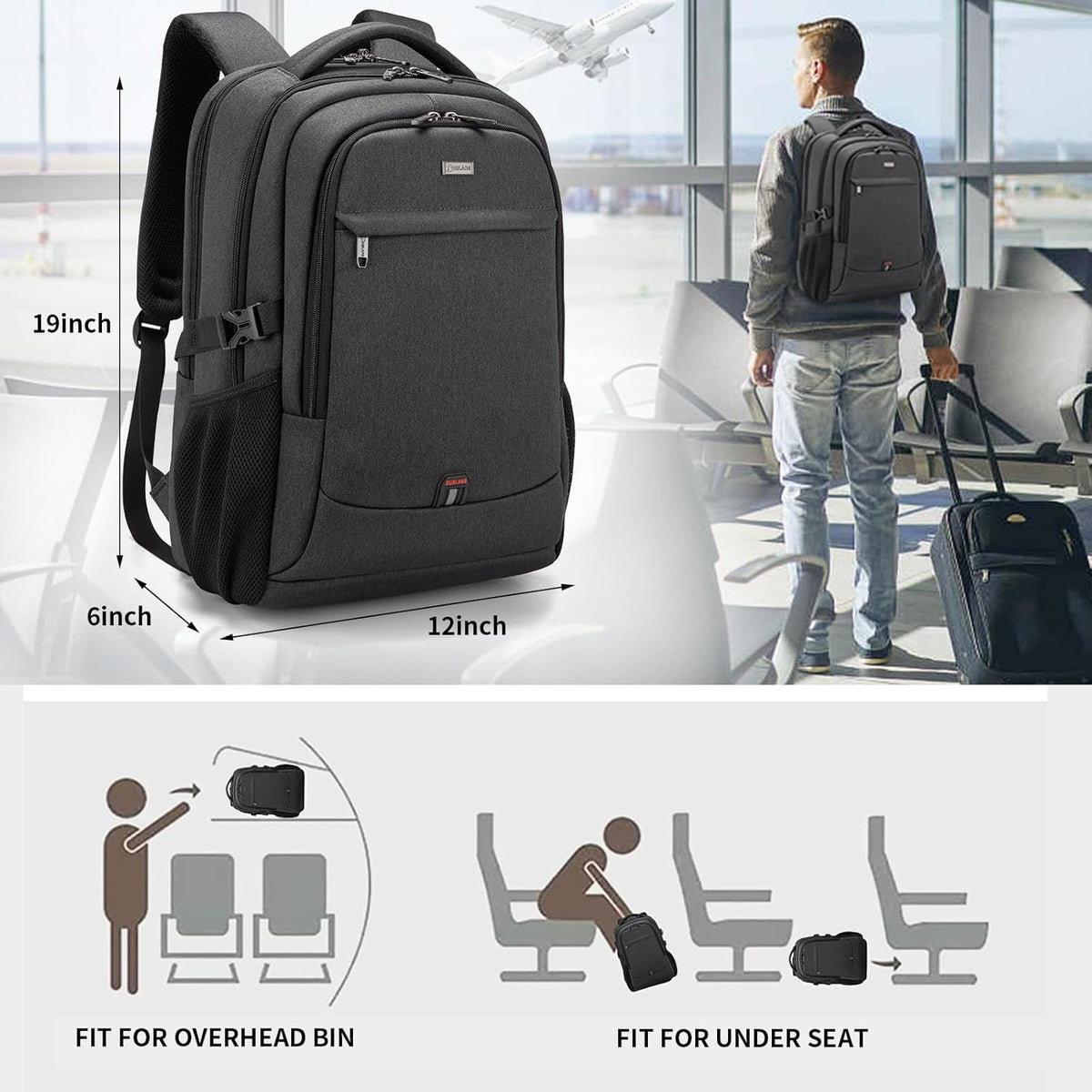 Vattentät laptopryggsäck — USB-laddning, för laptop på 33–43 cm