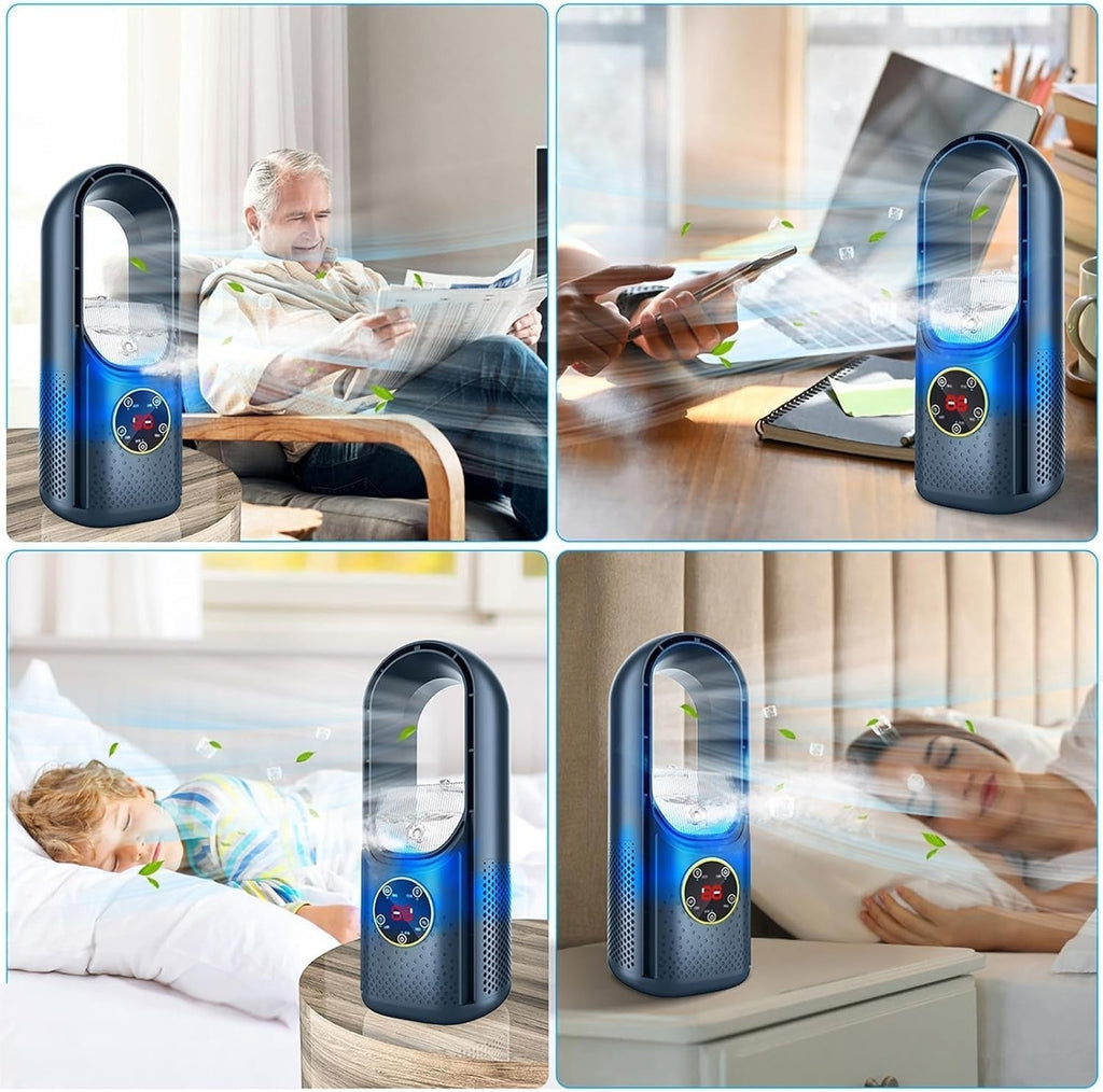 Kabelloser kompakter Luftkühler — Leiser USB-Ventilator, 100ml Tank
