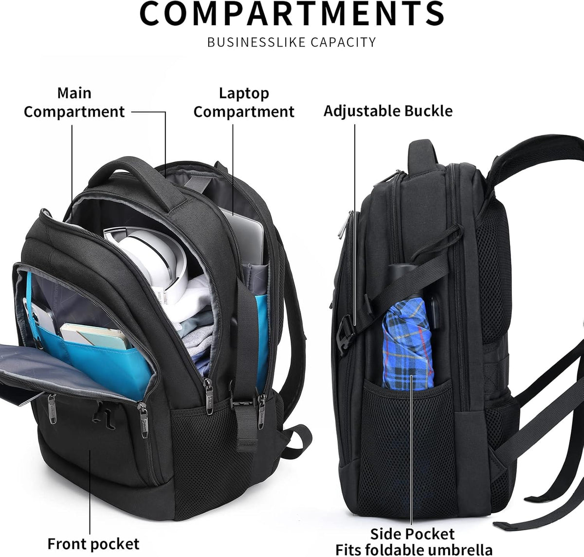 Vattentät laptopryggsäck — USB-laddning, för laptop på 33–43 cm