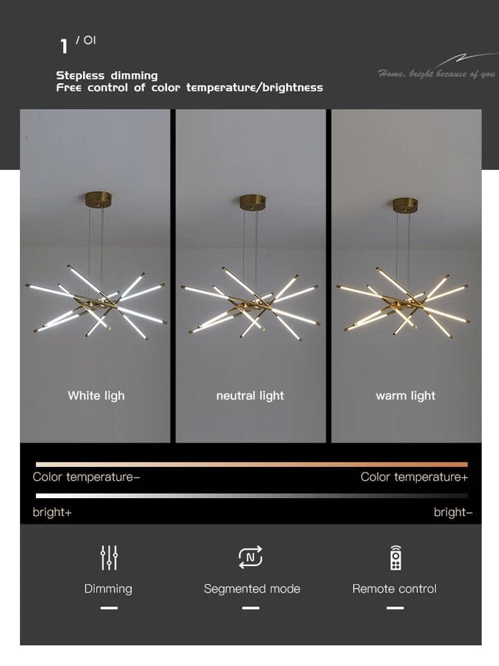 Nexa Iron Chandelier — Angular Geometric Design, Modern Lighting Fixture