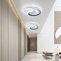 Modern LED Ceiling Light | Swirl Black & White Design | Wildoxy