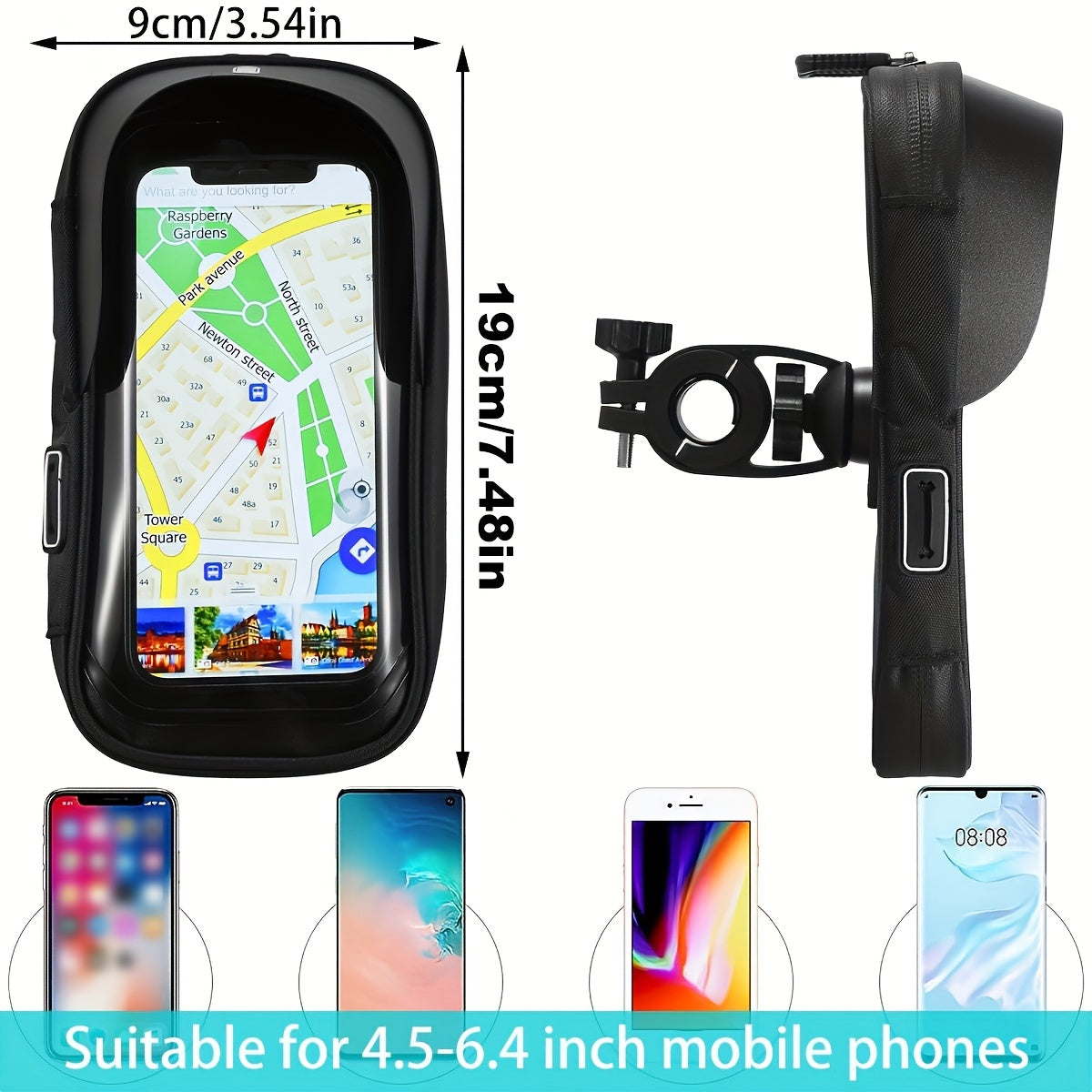 Waterdichte telefoonhouder voor fiets en motor — 360° draaibaar