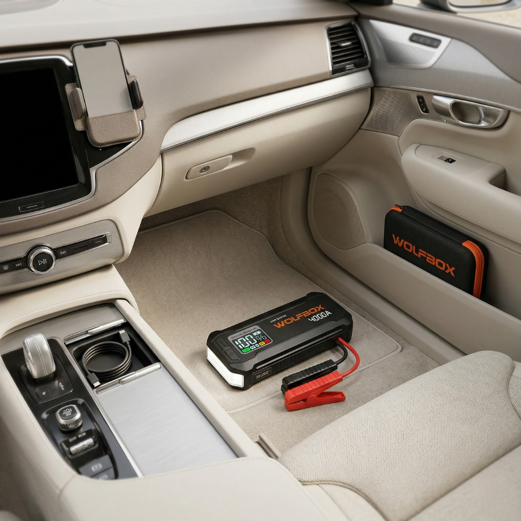 Tragbares 24000mAh-Auto-Starthilfegerät — 4000A Spitzenstrom