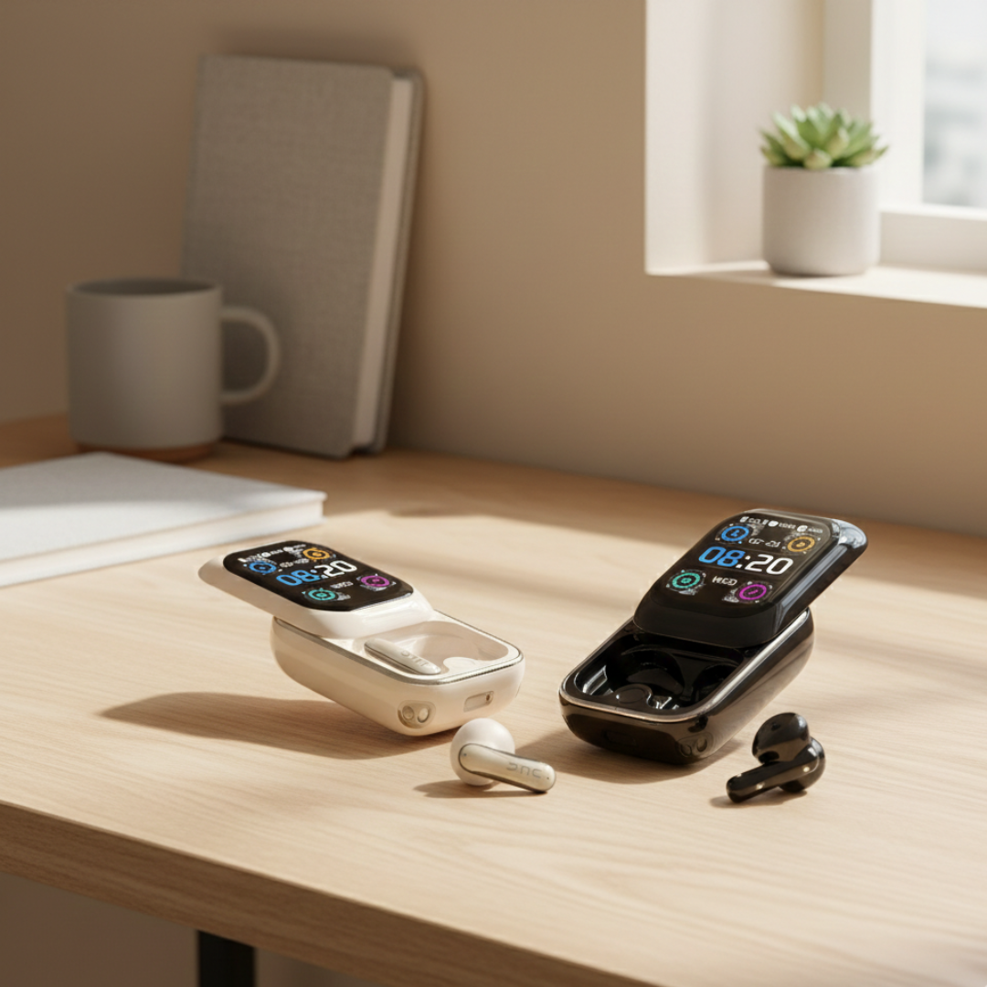HTC NE48 Bluetoothイヤホン — HDタッチスクリーン充電ケース