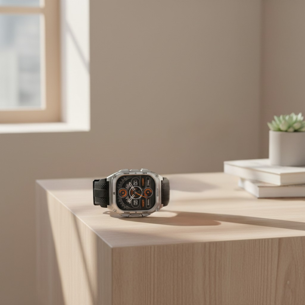 Wytrzymały wojskowy smartwatch GPS — wyświetlacz AMOLED 1,96 cala, wodoodporność 10 ATM