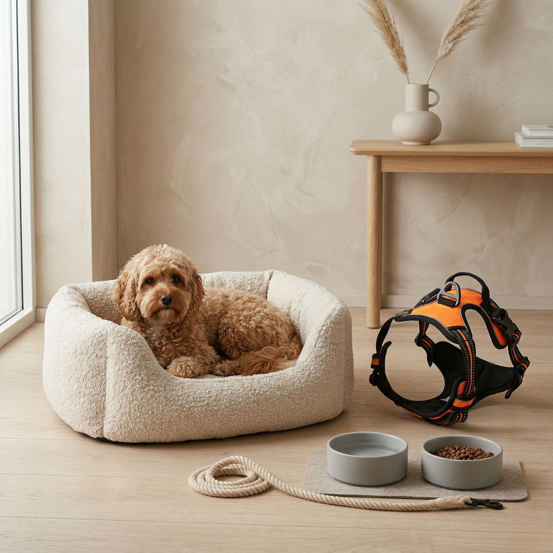 Set de arnés y collar a juego de ajuste seguro para perros pequeños y medianos