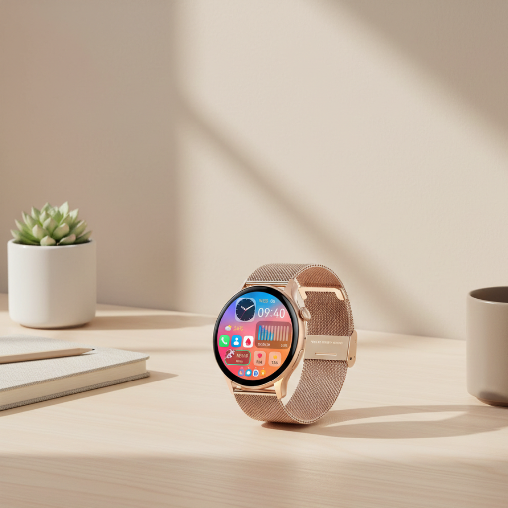 Smartwatch AMOLED impermeable para mujer, con interfaz de llamadas por Bluetooth