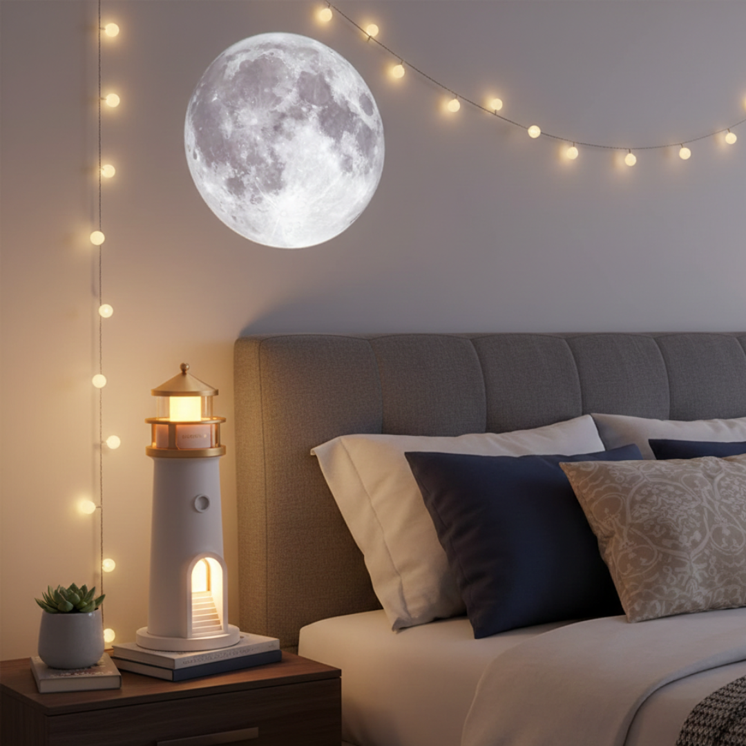 Compact Lighthouse Projector Lamp Built-In Speaker