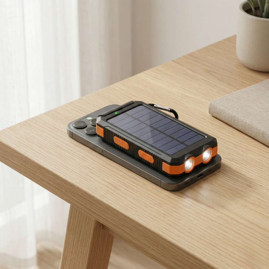 PowerMax 80000mAh nagy kapacitású napelemes töltő — Beépített LED-fény