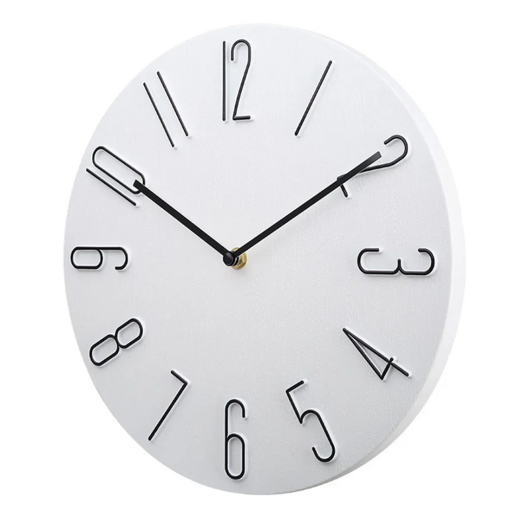 Minimalist Wall Clock Ø30 cm — Silent Quartz Mechanism
