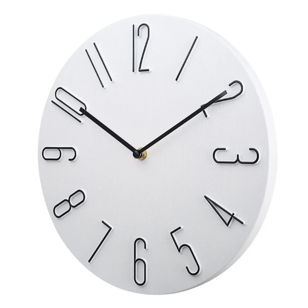 Minimalist Wall Clock Ø30 cm — Silent Quartz Mechanism