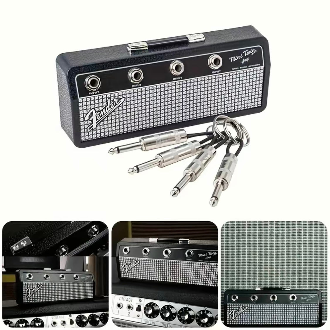 Suport pentru chei cu amplificator muzical — cârlig decorativ de perete