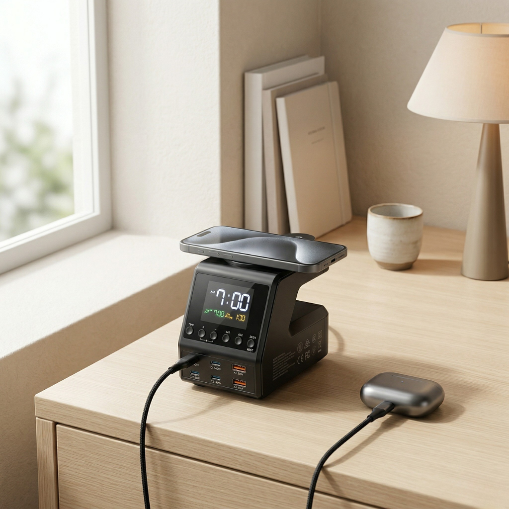 GaN-oplaadhub van 240 W - vier USB-C- en twee USB-A-uitgangen