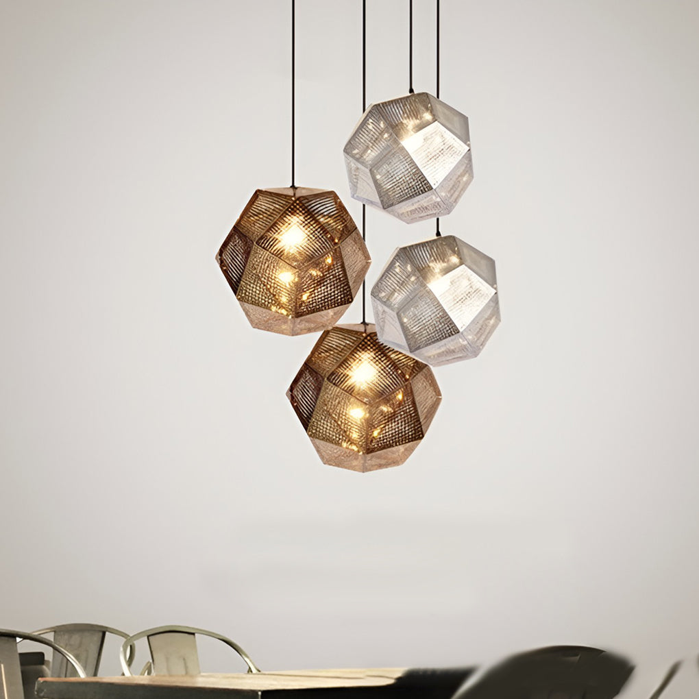 LichtDesign Geometric Round Pendant Lamp — 40 cm Diameter, Durable Black Metal
