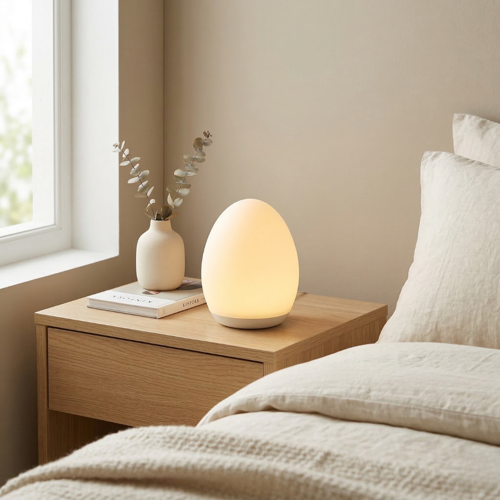 Compact Egg-Shaped Rechargeable LED Night Light — Soft Glow Bedside Lamp