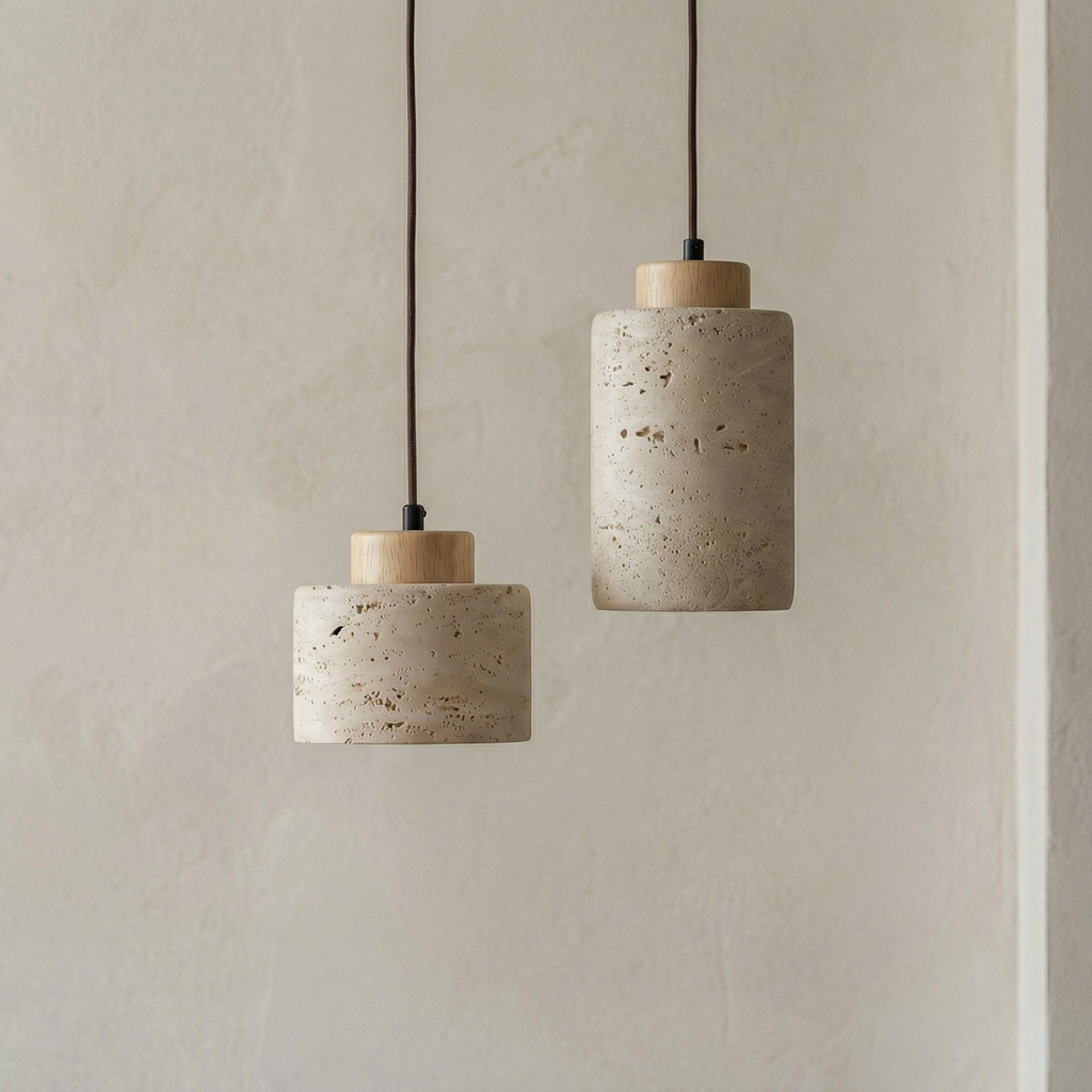 Vidar hanglamp van natuursteen – modern ontwerp met textuur