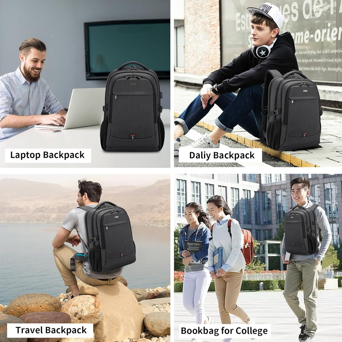 Vattentät laptopryggsäck — USB-laddning, för laptop på 33–43 cm