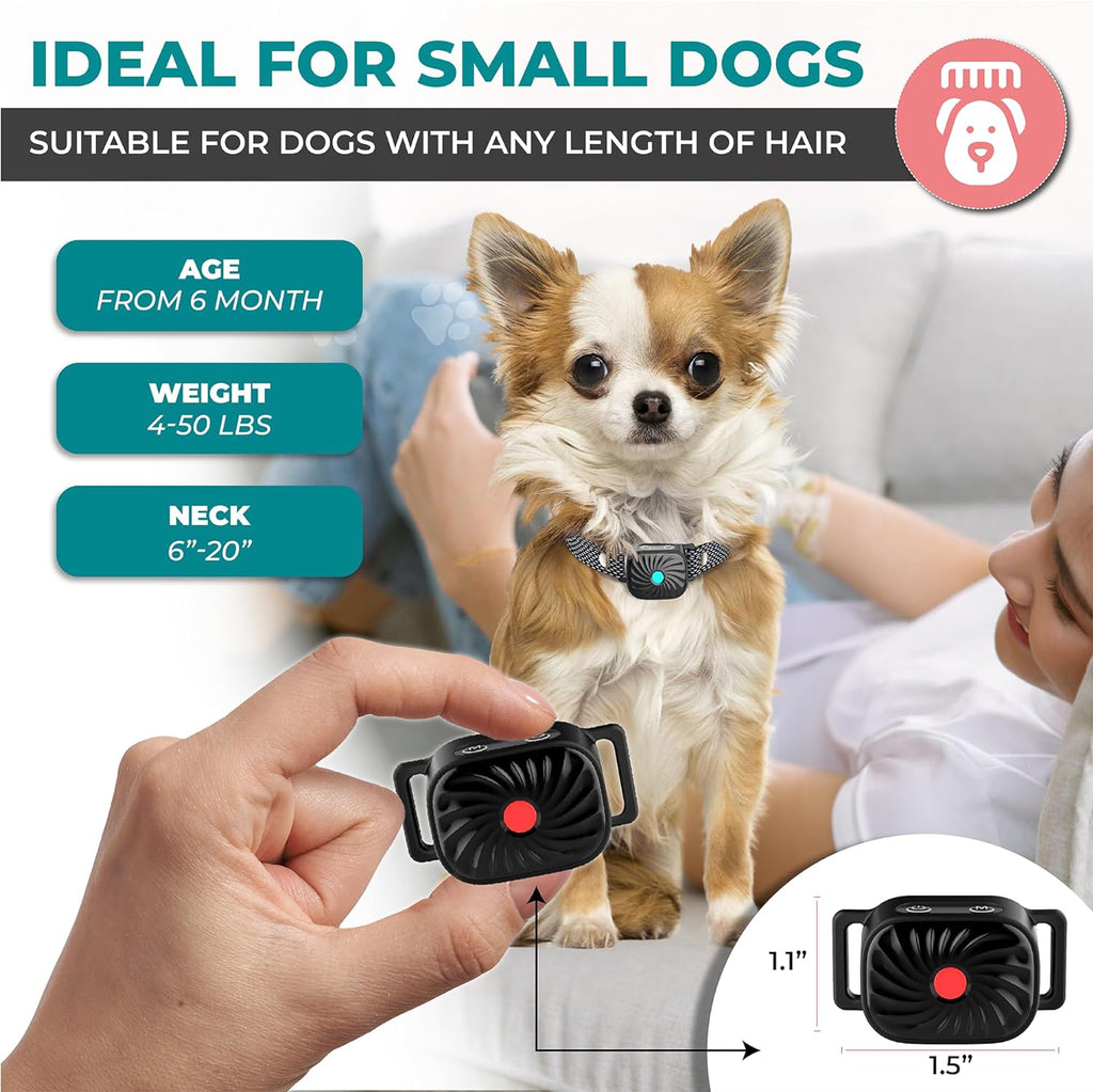 小型犬用無駄吠え防止首輪、15-50 cm、振動＆音