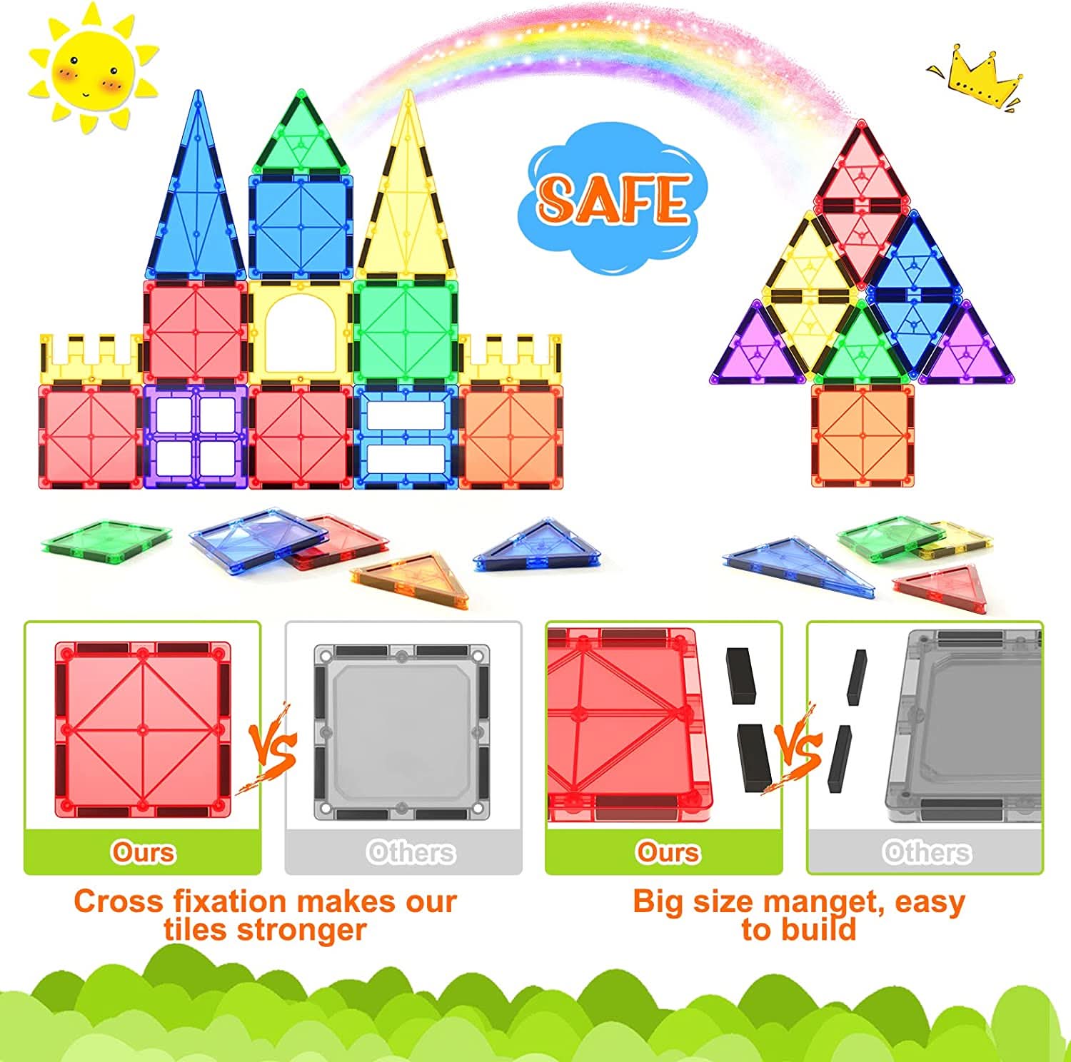 LumaTiles Magnetic Montessori Building Kit — 40-Piece Starter Set