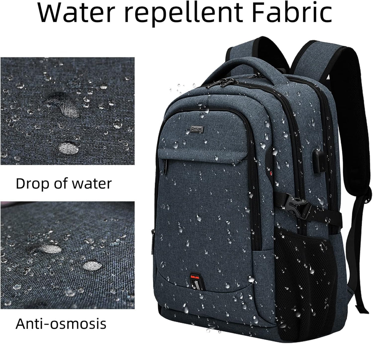 Vattentät laptopryggsäck — USB-laddning, för laptop på 33–43 cm