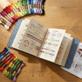 Stickstichbuch-Set — 106 Stiche, Leinenseiten und Zubehör