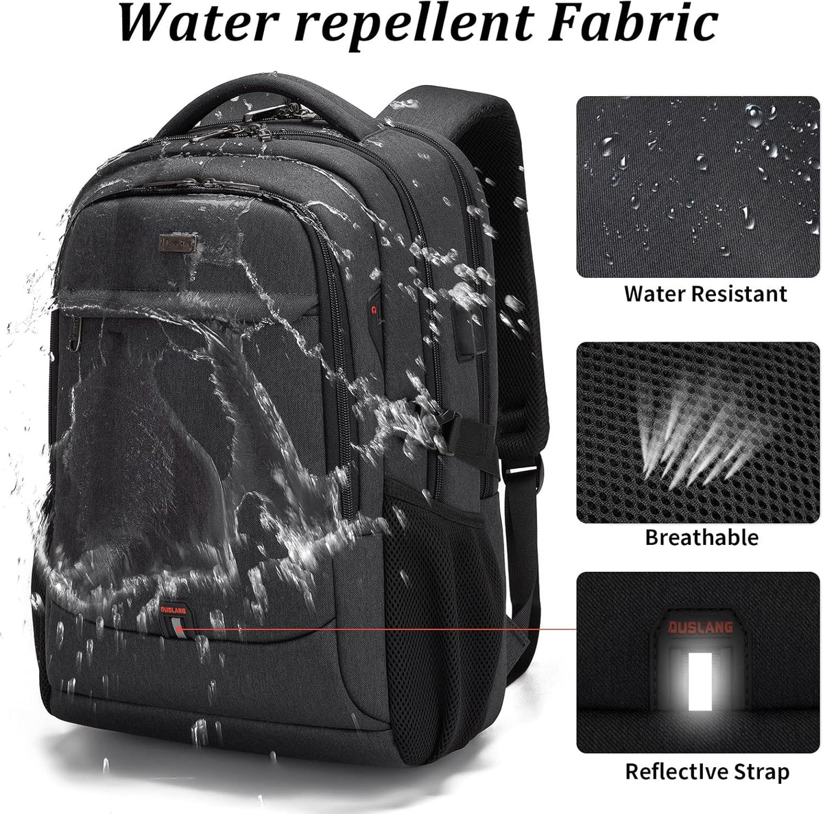 Vattentät laptopryggsäck — USB-laddning, för laptop på 33–43 cm