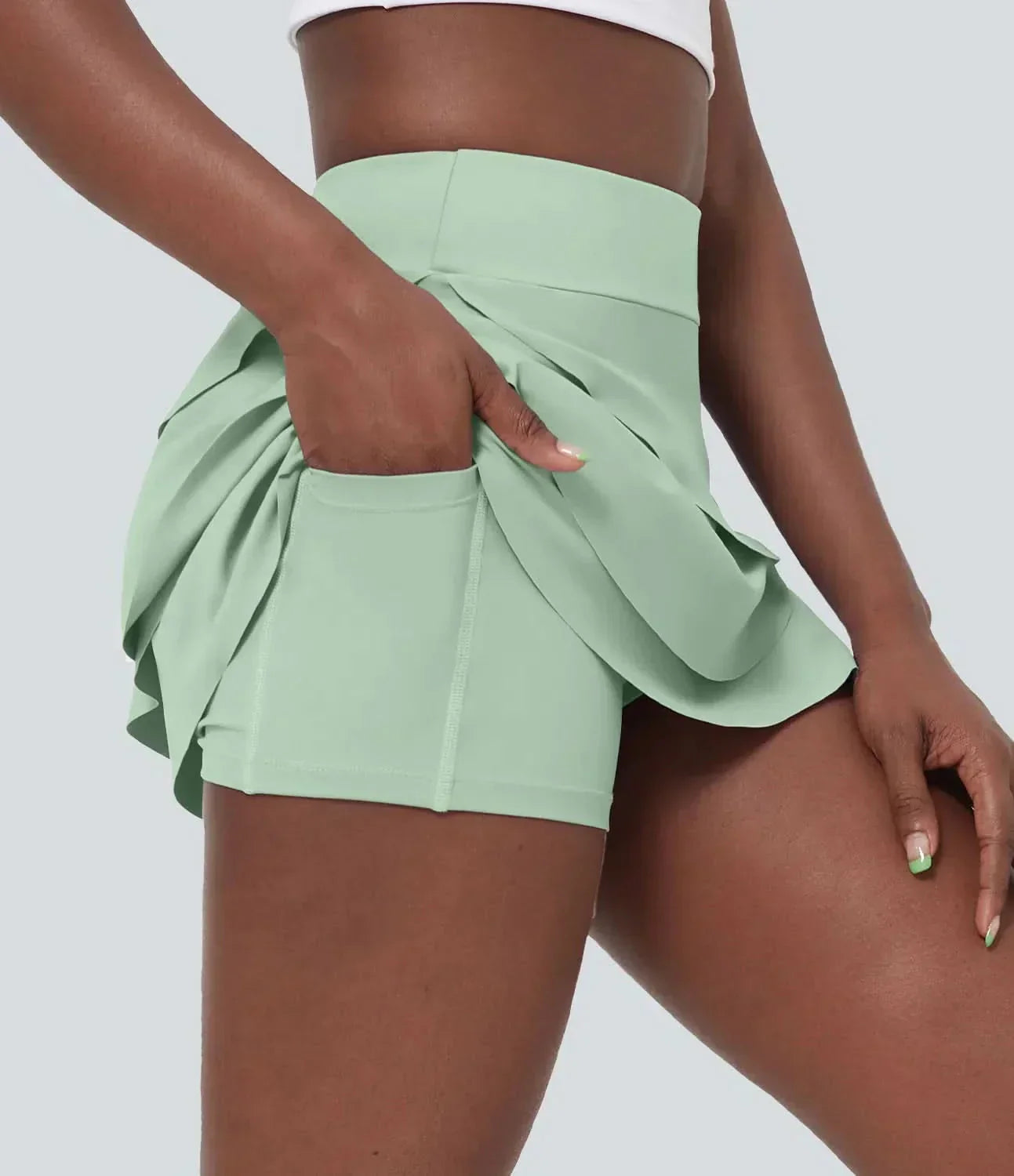 NexStride Airy 2-In-1 Golf Skirt — Built-In Shorts, Side Pockets, Lightweight Athletic Cut