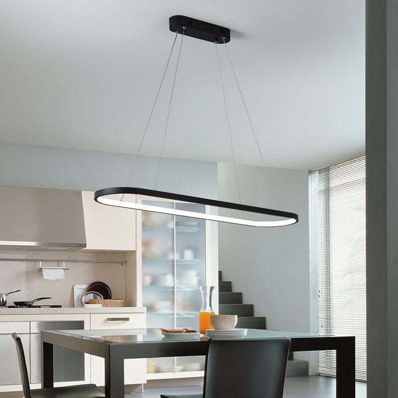 LumaNova Modern Curved Iron Ceiling Chandelier
