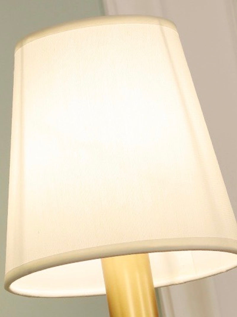 Keramische wandlamp met stoffen kap, 1 of 2 E27-lampen