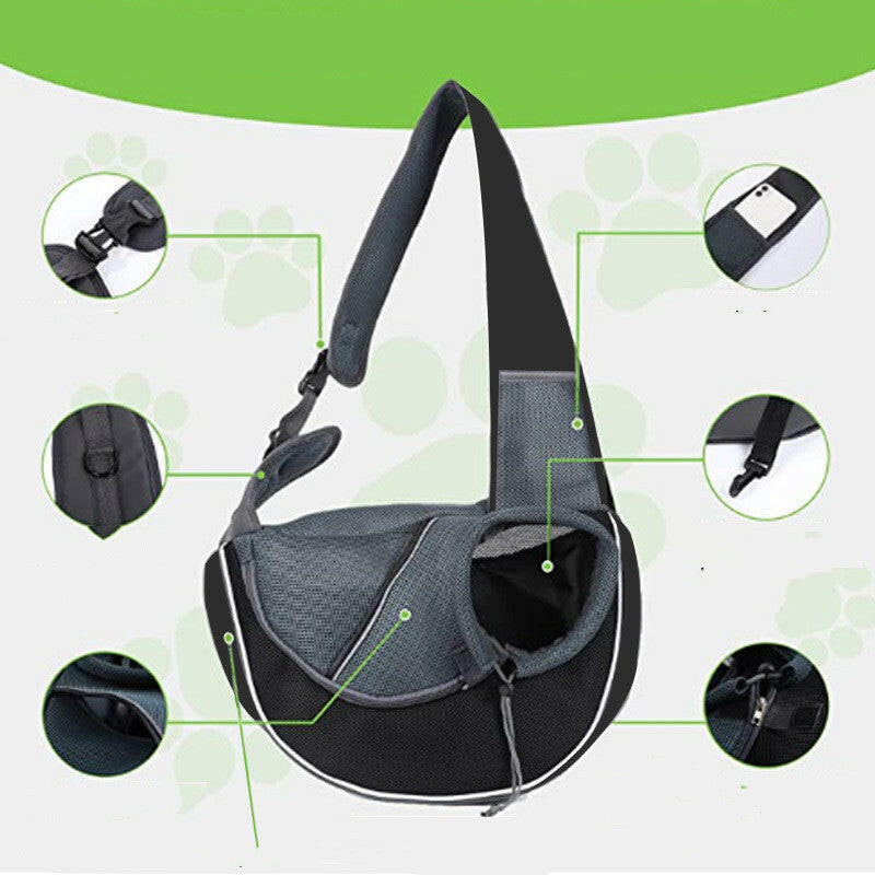 Bolsa transportadora para mascotas — Malla transpirable, correa de hombro ajustable