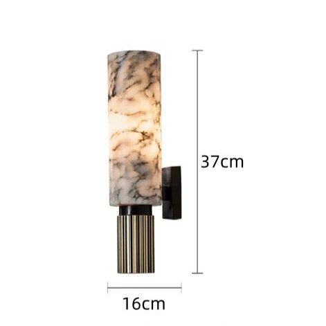 Marble Copper Wall Light LED E27 Natural Stone - Wildoxy