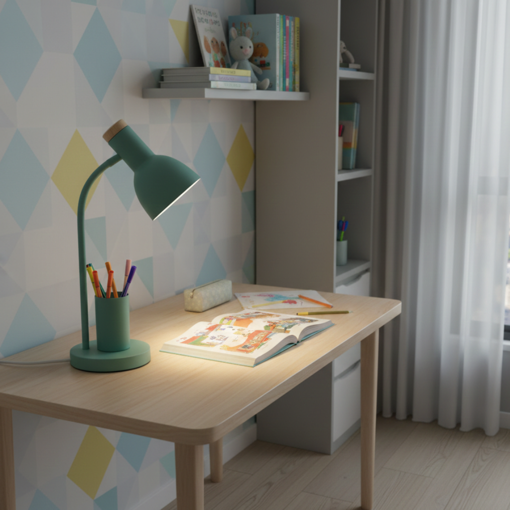 Nordic LED Desk Lamp — Built-In Pen Holder, Energy Efficient LEDs