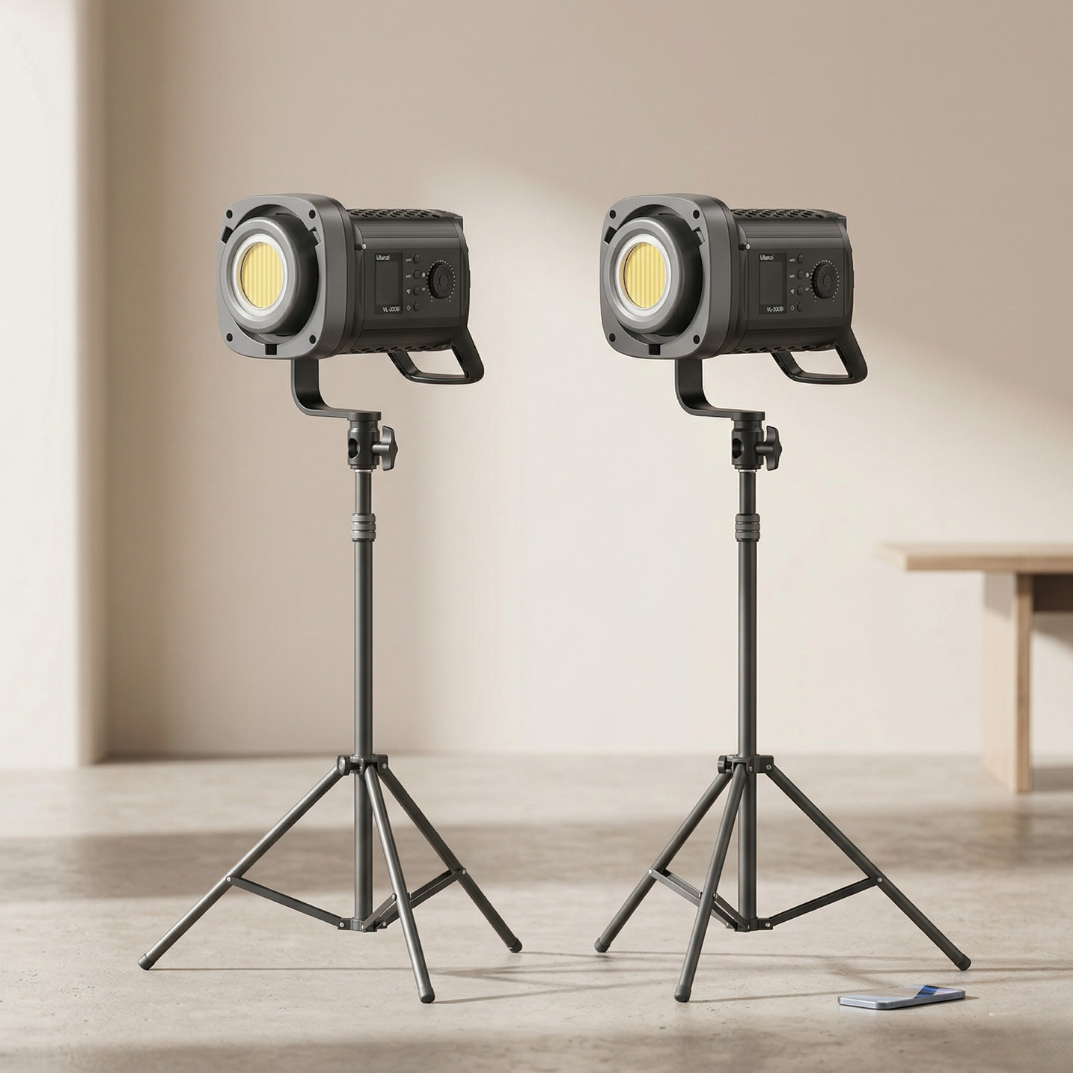 Ulanzi VL-200Bi 200W-os V-Mount videólámpa — állítható színhőmérséklet 2700K és 6500K között
