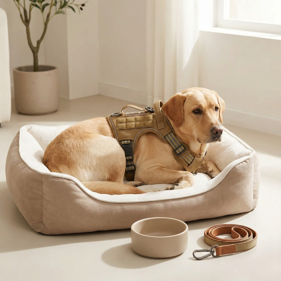 Arnés para perro anti-tirones — correas reflectantes, ajuste cómodo y control seguro