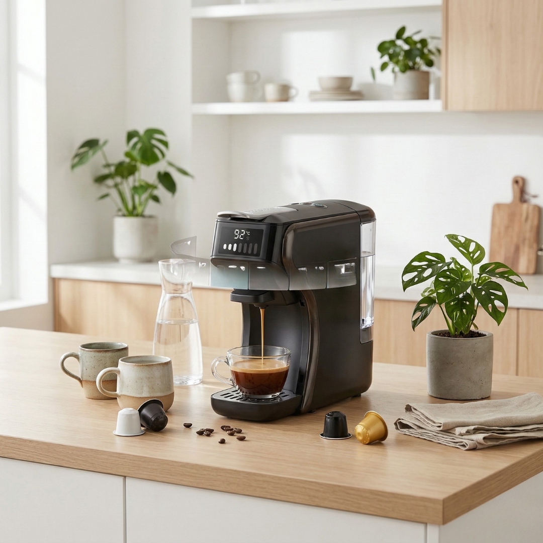 HiBREW 6-in-1-Kapselkaffeemaschine für heiße und kalte Getränke, kompatibel mit Nespresso