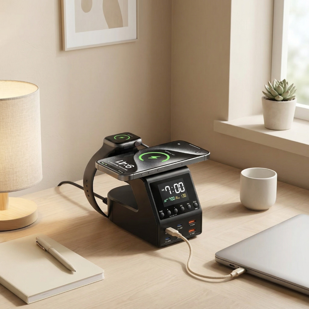 GaN-oplaadhub van 240 W - vier USB-C- en twee USB-A-uitgangen