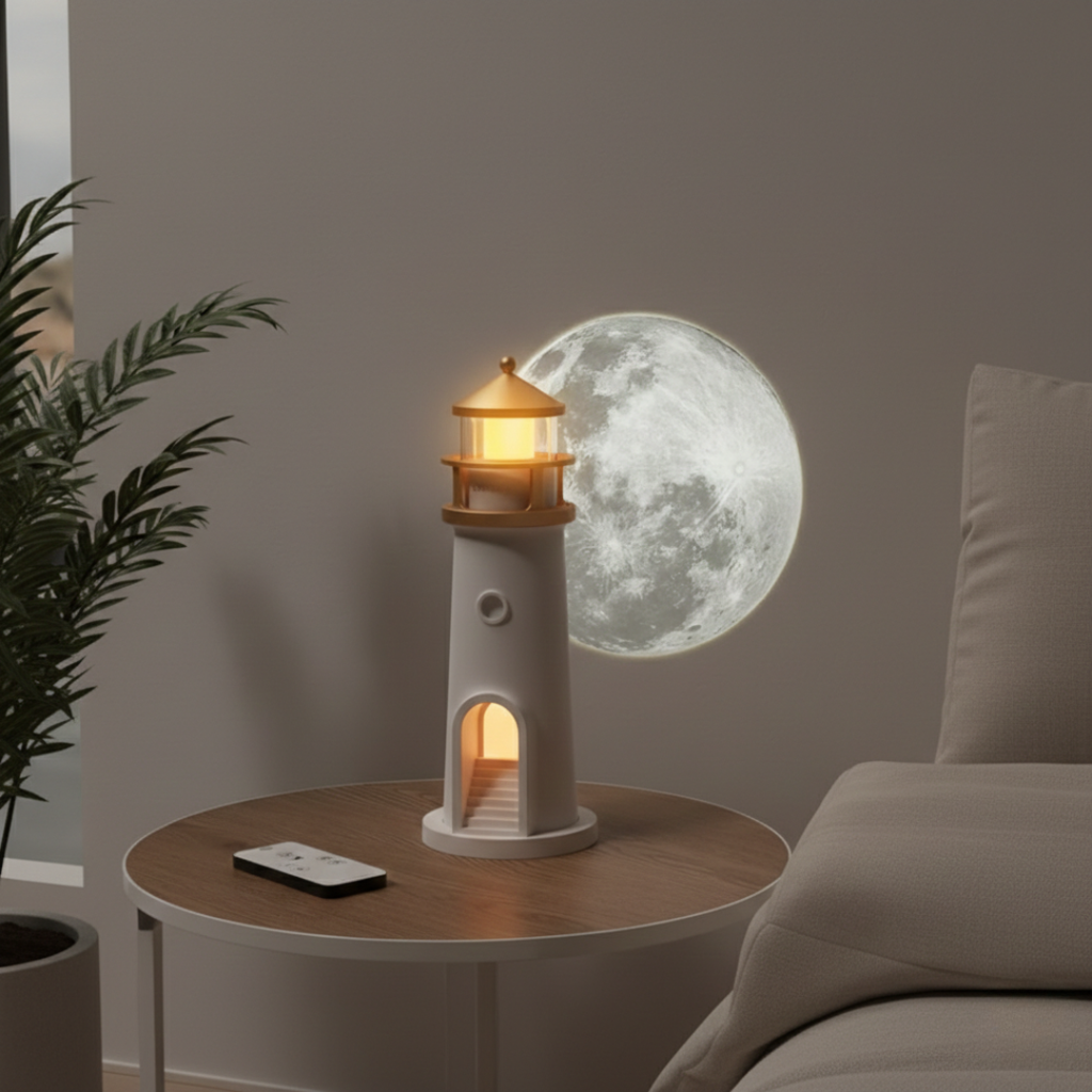 Compact Lighthouse Projector Lamp Built-In Speaker