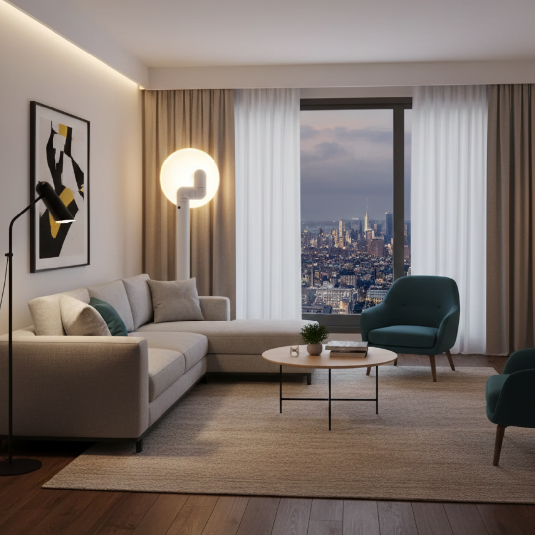 Nordic Style Water Pipe Accent Lamp — Sculptural LED Table Light, Adjustable Brightness
