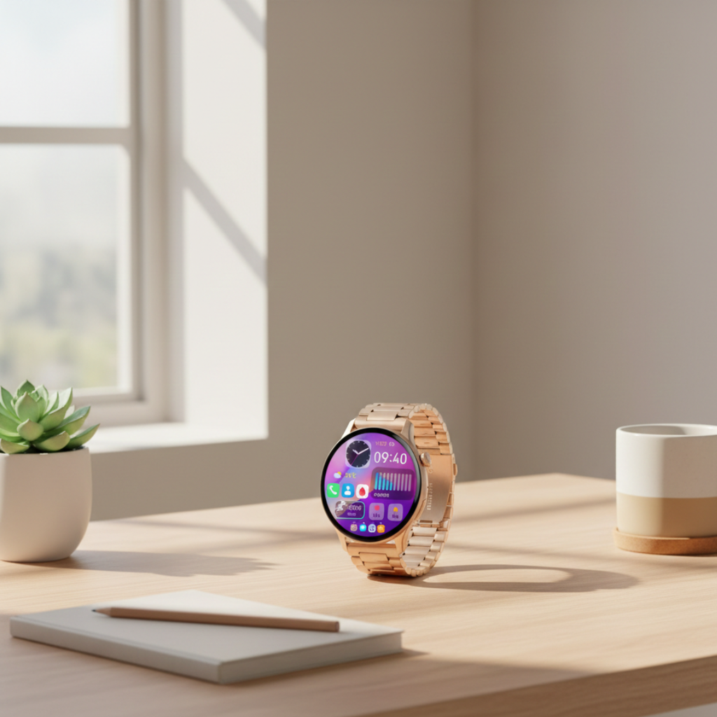 Smartwatch AMOLED impermeable para mujer, con interfaz de llamadas por Bluetooth