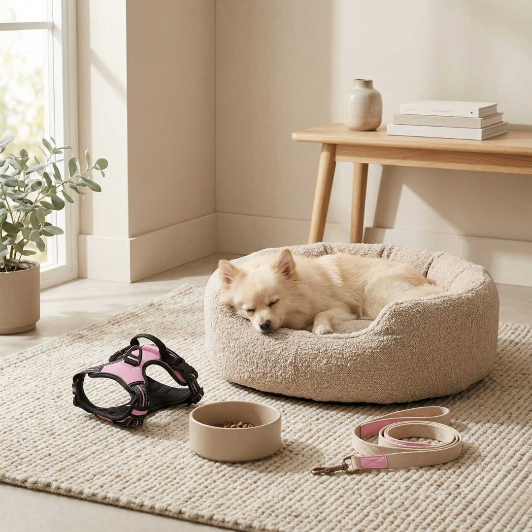 Set de arnés y collar a juego de ajuste seguro para perros pequeños y medianos
