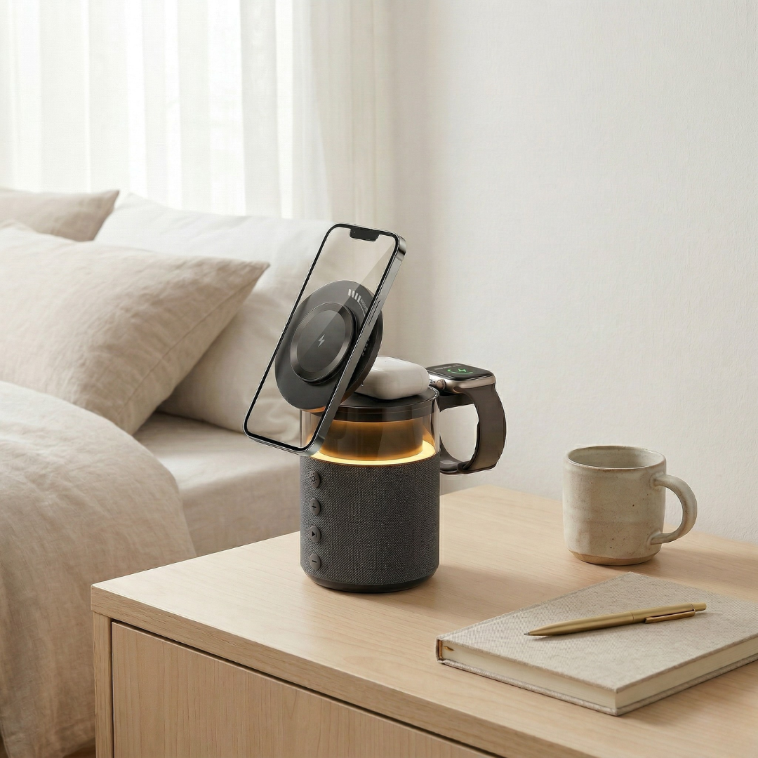 Magnetische 5-in-1-Ladestation — Schnelles gleichzeitiges kabelloses Laden für iPhone, iWatch und AirPods