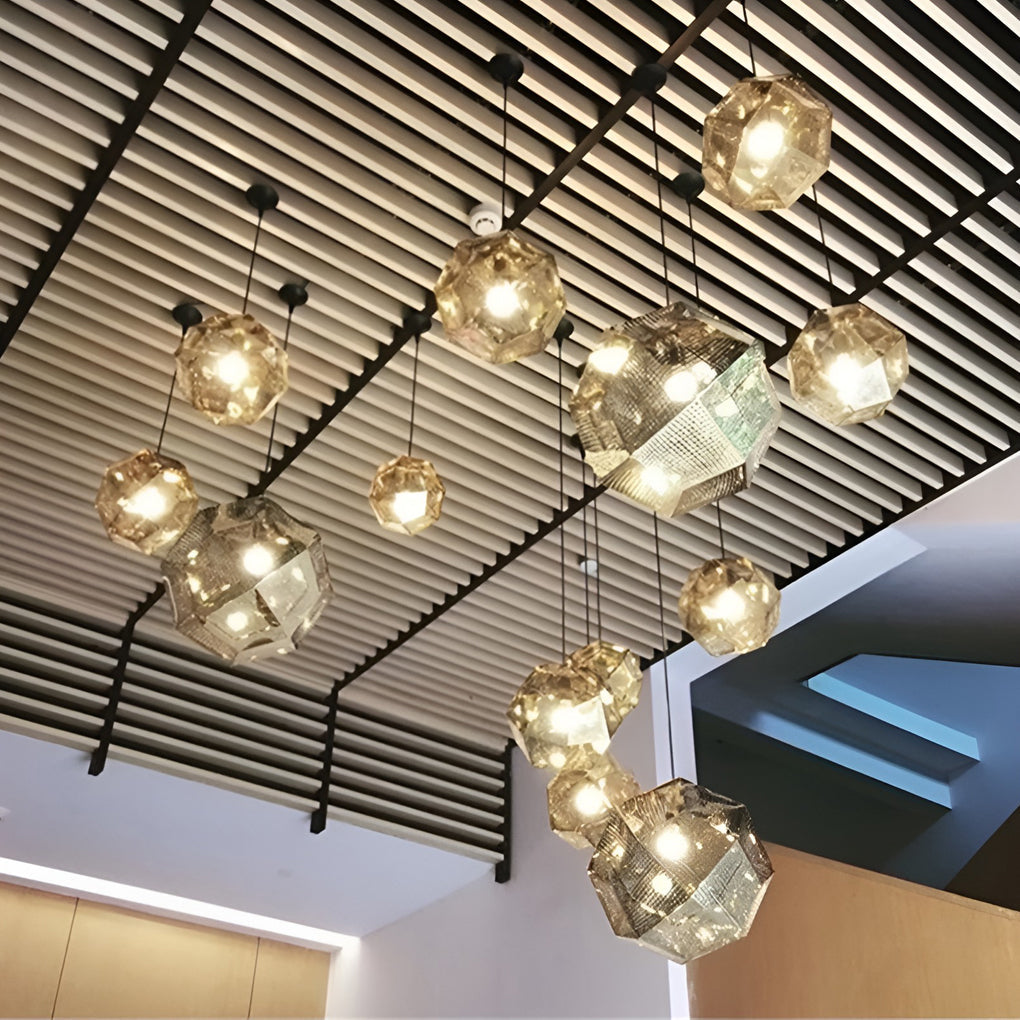 LichtDesign Geometric Round Pendant Lamp — 40 cm Diameter, Durable Black Metal
