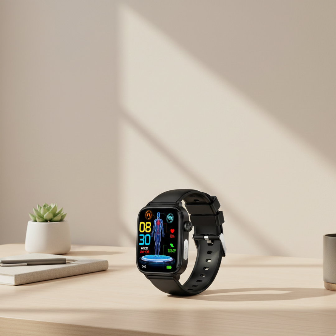 AMOLEDディスプレイ搭載防水スマートウォッチ、Bluetooth通話対応