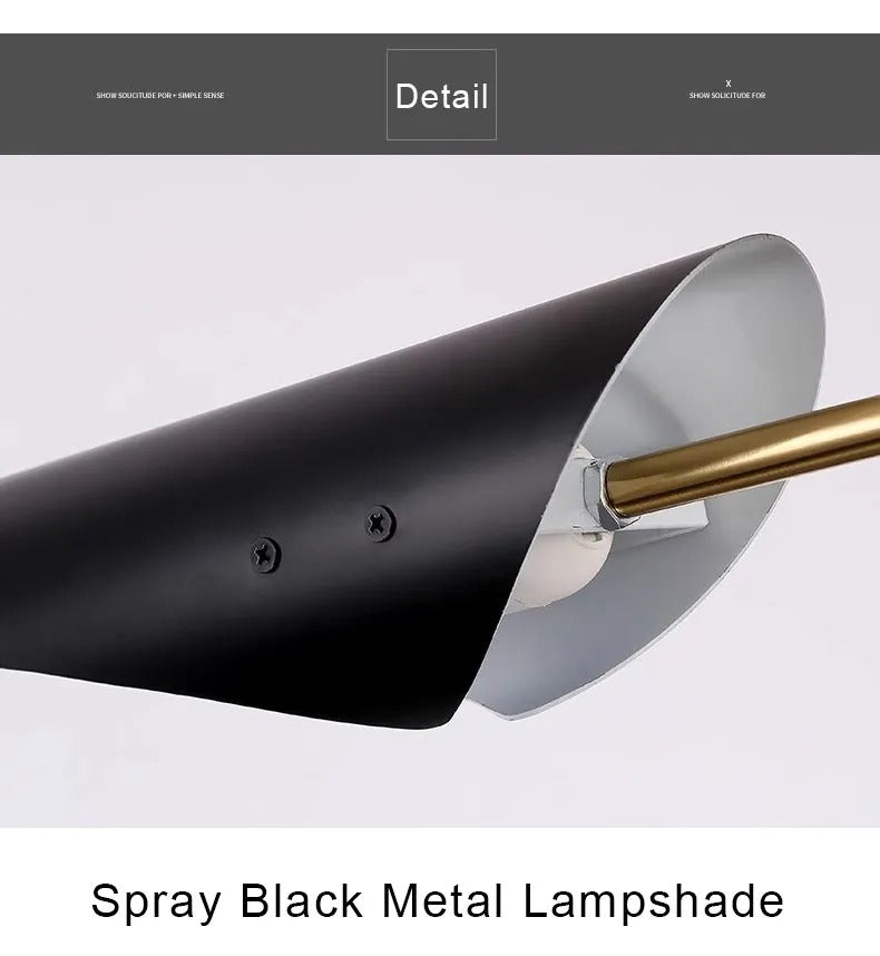 Astra Horizon Contemporary Chandelier — Black Driftwood Shading, Brass Structural Details