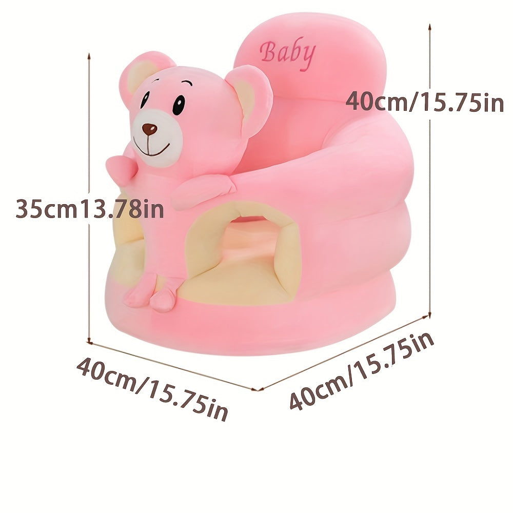 Plüsch-Babysitz zur Sitzunterstützung, 0–12 Monate, Grün, Grau