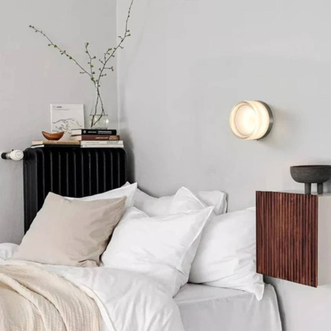 Round Glass Wall Sconce LED Amber Warm Light 5W - Wildoxy