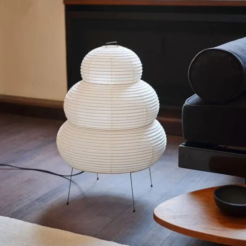 KumoLumi Floor Lamp — White Washi Rice Paper Diffuser, Soft Diffused Glow
