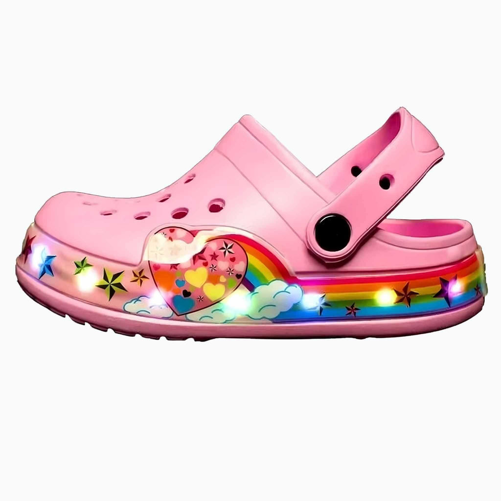 Lasten valaisevat clogit — värikkäät LED-slip-on-kengät, koot 24-33